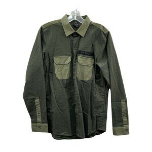 Oakley Shirt Mens XS Long-sleeve Button-up Green Custom Fit Snap Pockets…